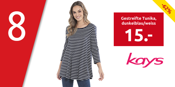 Gestreifte Tunika, dunkelblau/weiss