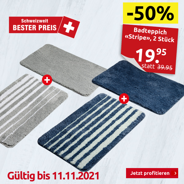 Badteppich «Stripe», 2 Stück, grau