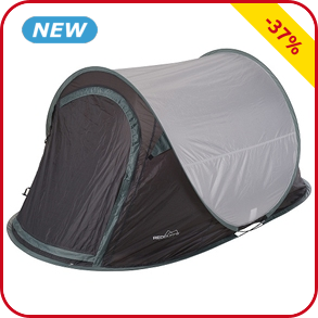 Redcliffs Zelt für 2 Personen, 120 x 220 x H 95 cm, grau/schwarz