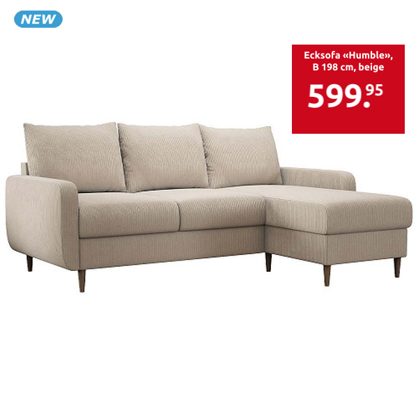 Ecksofa «Humble», B 198 cm, beige