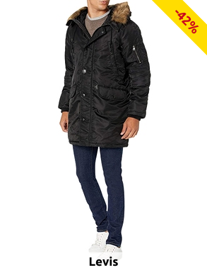 Levis Herren-Parka «Flight», schwarz