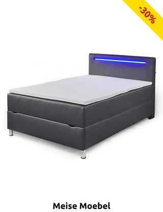 Meise Möbel Bett Box «Cadela», mit Stauraum, 160 x 200 cm, 2 Matratzen, schwarz