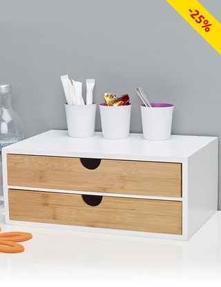 Bambusschublade für Tee & Kaffee, 2-stöckig