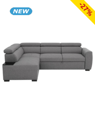 Schlaf-Ecksofa «Kayli», 245 x 184 cm, hellgrau