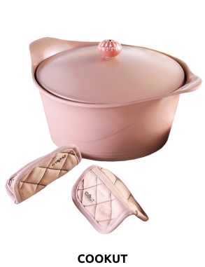 COOKUT Schmortopf, Ø 24 cm, 4,5 l, rosa