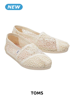 TOMS Espadrilles «Alpargatas», aus Spitze, eierschale