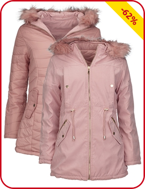 Warme Jacke wendbar, rosa