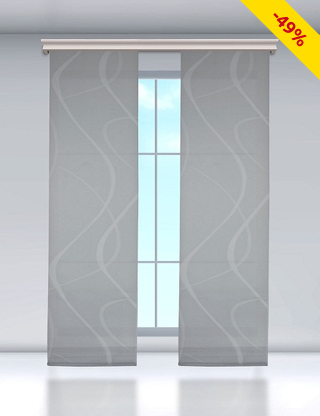 Schiebevorhang «Panel» 1 Stück, grau/weiss