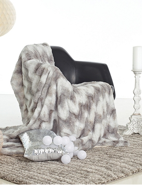 Webpelz-Fleecedecke «Ice», grau schattiert