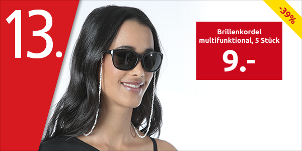 Brillenkordel multifunktional, 5 Stück, L 35,5 cm