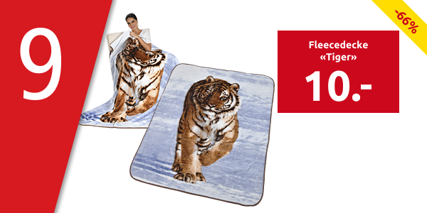 Fleecedecke «Tiger», 152 x 203 cm