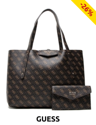 GUESS Handtasche «Eco Brenton Tote» mit Logo, schwarz