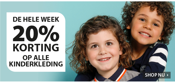 20% korting op alle kinderkleding!