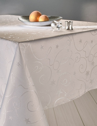 Tischdecke «Stars», 140 x 240 cm, silber
