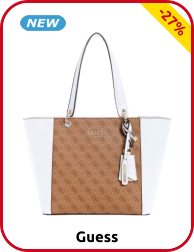 GUESS Handtasche «Kamryn», weiss/braun