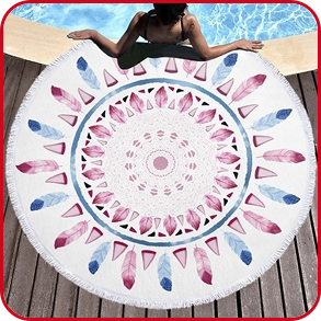 Strandtuch rund «Pluma», Ø 150 cm