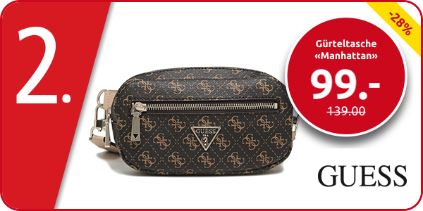 Guess Gürteltasche «Manhattan», braun mit Logo