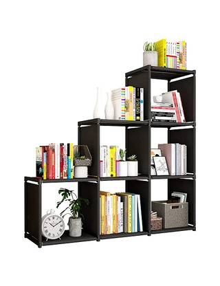 Regal «Escalier», konfigurierbar, 6 Nischen, 3 Boxen, 102x106x28 cm, grau