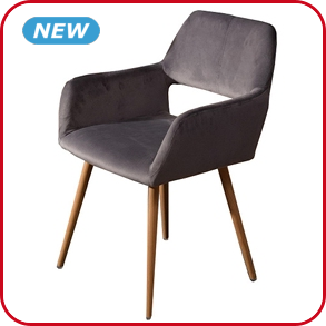 Samtstuhl 56 x 56 x H 78 cm, grau