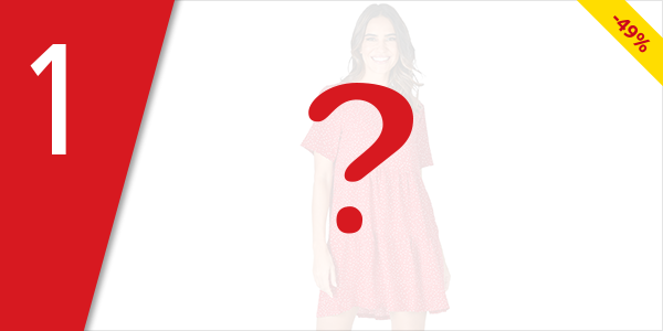 Kleid, rot/weiss bedruckt