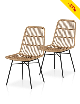 Stühle «Diny», 2er-Set, braun/schwarz