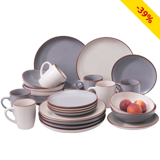 Tafelservice «Grey/Beige», 24-teilig, für 6 Personen