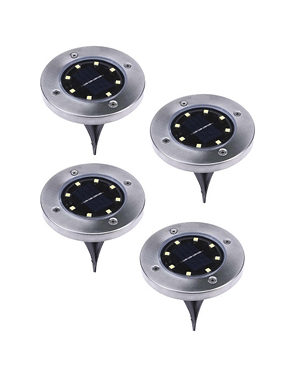 Solarlampen LED-Scheiben, 4 Stück