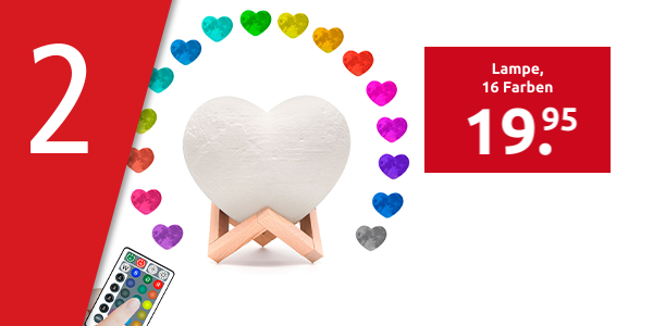 Lampe «Heart Light», 16 Farben, Ø10 cm