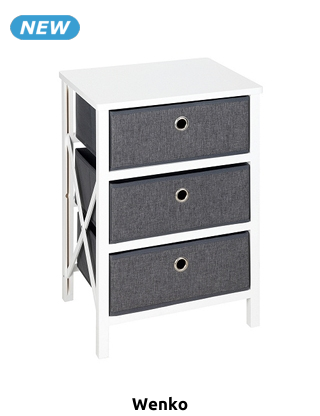 Wenko Badkommode  «Easy3», B 41 x H 60 x T 32 cm, Montage ohne Werkzeug, grau