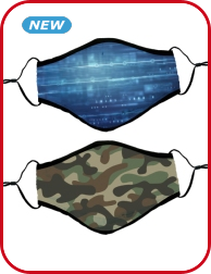 Set, 2 waschbare Masken für Knaben, camouflage, tec