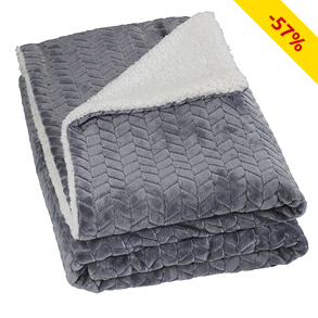 Fleecedecke «Popcorn», grau