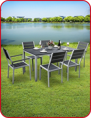 Gartenset «Cancun», 7-teilig, weiss/ grau