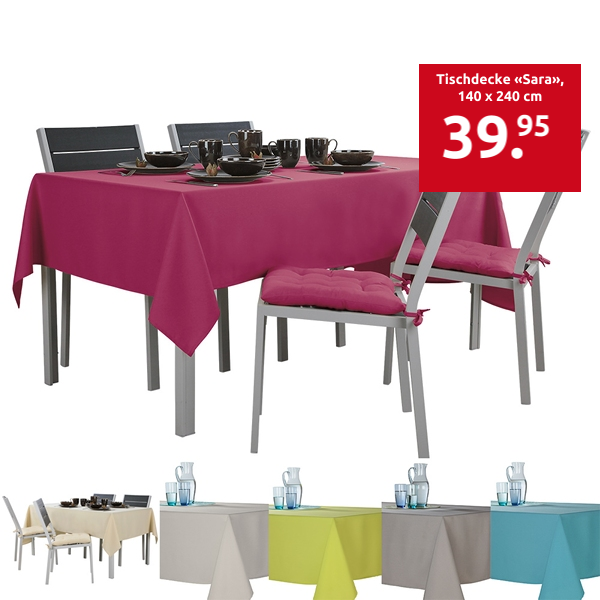 Tischdecke «Sara», 140 x 240 cm, fuchsia