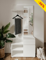 Eingangsmöbel «Mage», L 85 x B 37 x H 195 cm, Dekor weiss