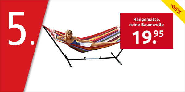 Hängematte, reine Baumwolle, L 190 x B 100 cm