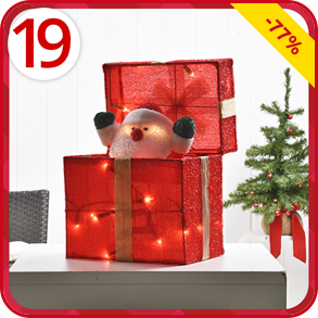 Animierter Weihnachtsmann in Geschenkbox