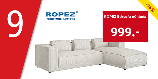 ROPEZ Ecksofa «Chloé», 262 x 176 x H 64 cm, creme