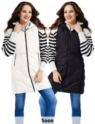 Gilet lang «Fashionista», schwarz