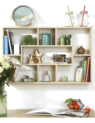 Wandregal «Diaz», L 76 x H 48 x T 16 cm, Dekor holz