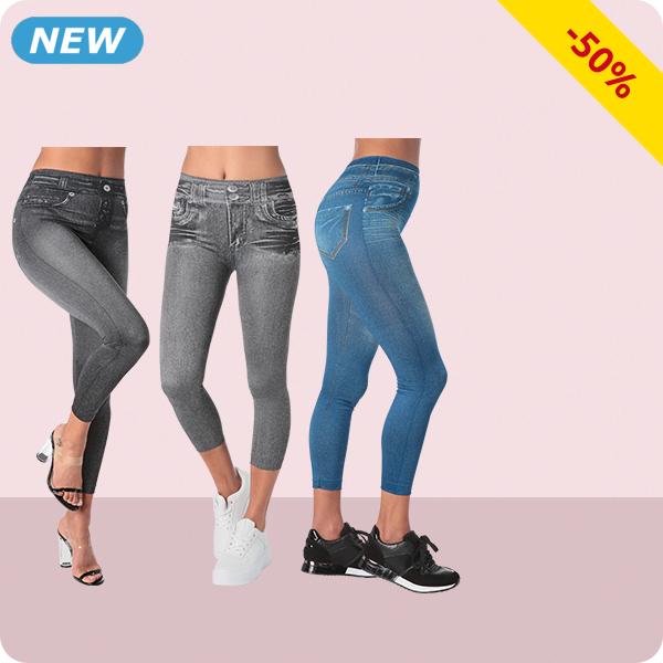Leggings, 3er-Pack, denim + grau +schwarz