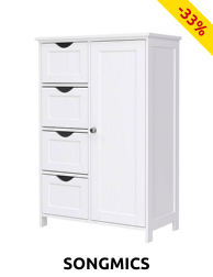 SONGMICS Schubladenblock «Nino», B 55 x H 81 cm x T 30 cm, weiss