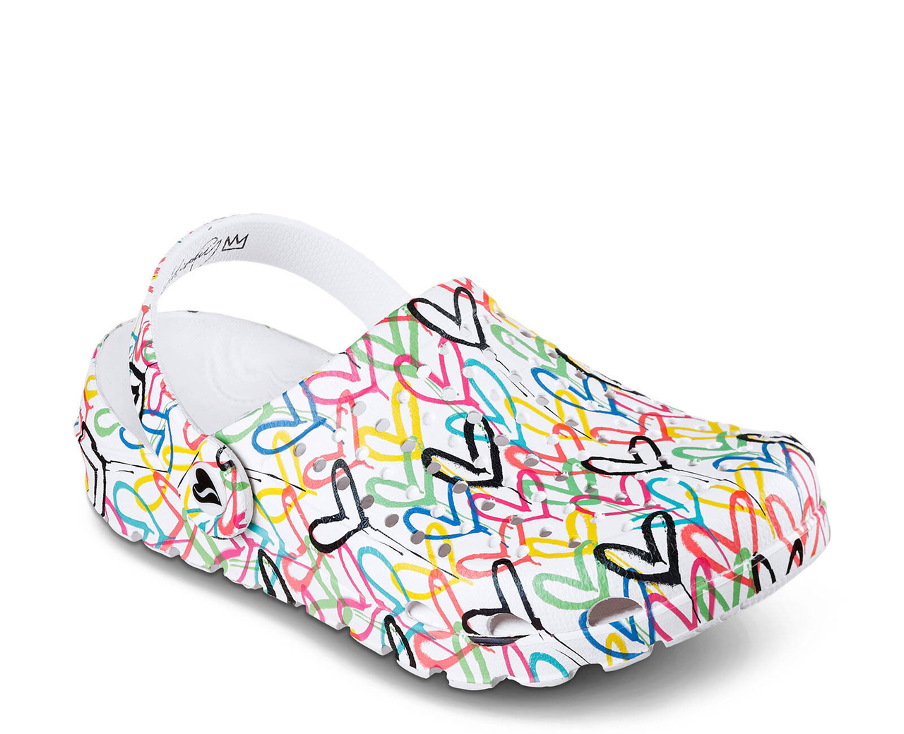 Damen Clog weiß-bunt