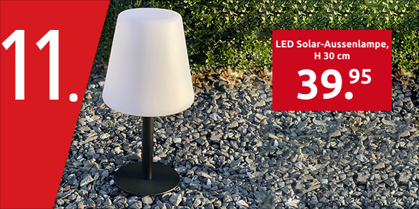 LED Solar-Aussenlampe, H 30 cm