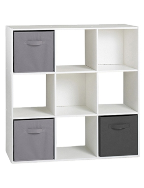 Vertikales Regal «JURG9», 9 Nischen, B 92 x H 92,5 x T 29,5 cm, weiss