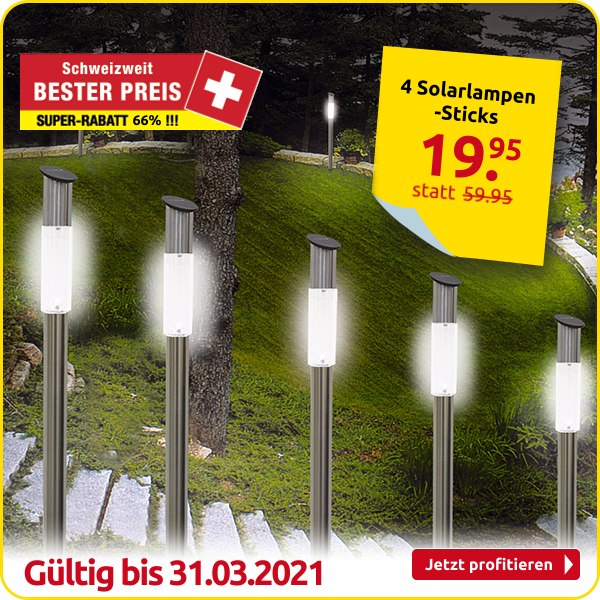 4 Solarlampen-Sticks