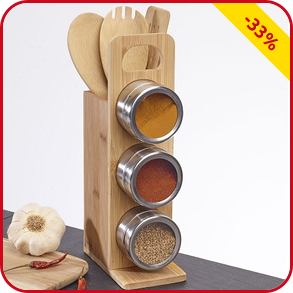 Utensilien-/Gewürzset aus Bambus, 7-teilig