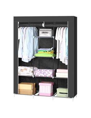 Kleiderschrank aus Vlies, schwarz