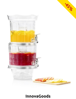 Innovagoods Doppel-Getränke-Spender, mit Eiskübel, 7 l