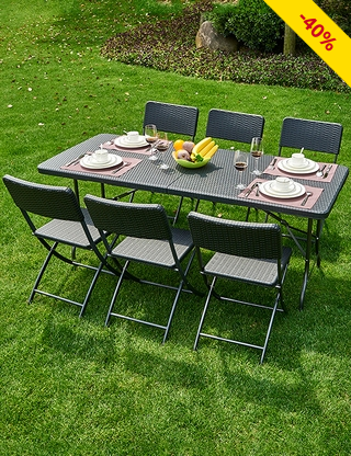 Klapptisch mit 6 Klappstühlen «Fiesta»