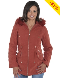 Warme Jacke wendbar, ziegelrot